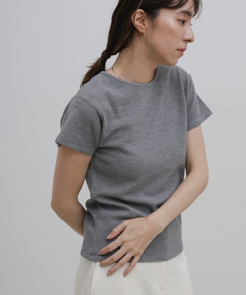 select MOCA（セレクトモカ）の「ベーシックワッフルＴシャツ（Tシャツ/カットソー・レディース・ネイビー/グレー/ブラック・FREE）」の12枚目の写真