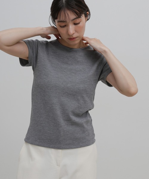 select MOCA（セレクトモカ）の「ベーシックワッフルＴシャツ（Tシャツ/カットソー・レディース・ネイビー/グレー/ブラック・FREE）」の9枚目の写真