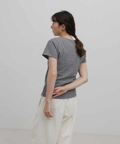 select MOCA（セレクトモカ）の「ベーシックワッフルＴシャツ（Tシャツ/カットソー・レディース・ネイビー/グレー/ブラック・FREE）」の13枚目の写真