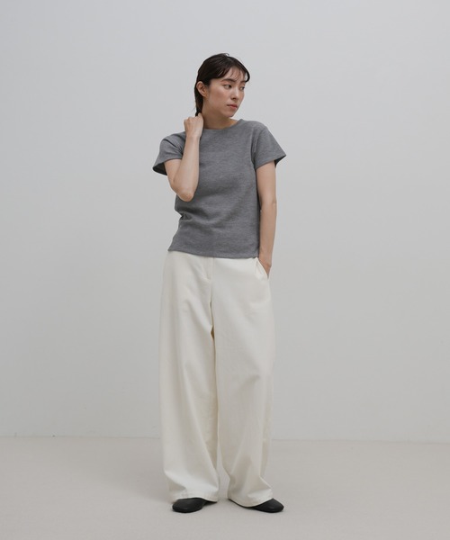 select MOCA（セレクトモカ）の「ベーシックワッフルＴシャツ（Tシャツ/カットソー・レディース・ネイビー/グレー/ブラック・FREE）」の4枚目の写真