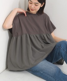 裾切り替え半袖Tシャツ