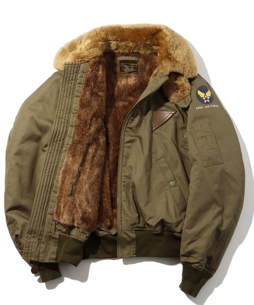HOUSTON(ヒューストン)の「【HOUSTON/ヒューストン】B-15A FLIGHT JACKET/フライトジャケット(ミリタリージャケット・メンズ・オリーブドラブ・36/38/40/42)」の4枚目の写真