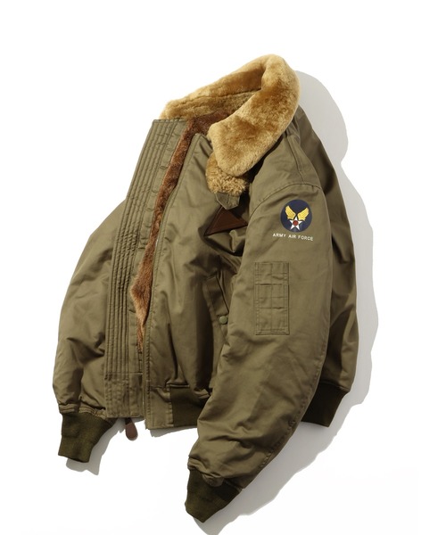 HOUSTON(ヒューストン)の「【HOUSTON/ヒューストン】B-15A FLIGHT JACKET/フライトジャケット(ミリタリージャケット・メンズ・オリーブドラブ・36/38/40/42)」の2枚目の写真