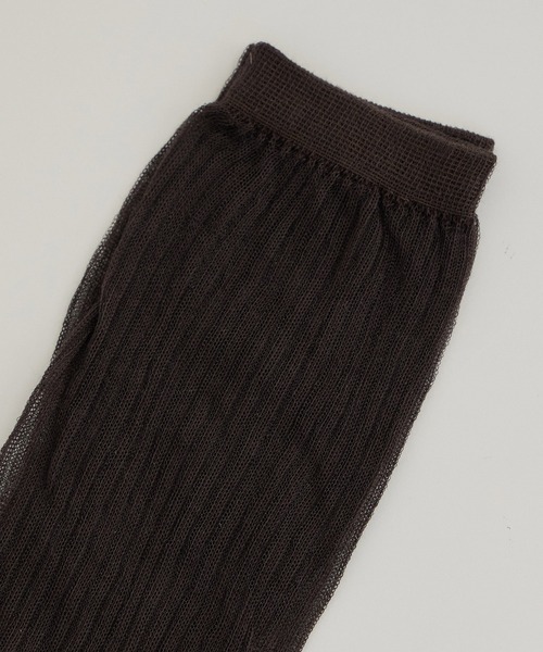 SALON adam et rope'(サロン アダム エ ロペ)の「シアーリブソックス(ソックス/靴下・レディース・レッド/ダークブラウン/オフホワイト・FREE)」の8枚目の写真