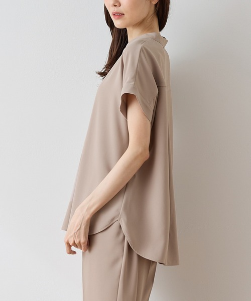 Honeys(ハニーズ)の「スキッパーブラウス(シャツ/ブラウス・レディース・グレイッシュベージュ/ブラック/ダークブラウン系1・LL/S/L/3L/M)」の10枚目の写真