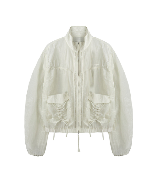 MELLOTORY(メロートリー)の「シャーリングシースルーウィンドジャケット (2カラー)(ナイロンジャケット・レディース・ライトブルー/ライトグリーン・FREE)」の1枚目の写真
