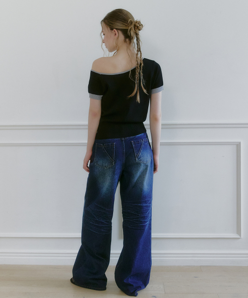MICANE(ミケーネ)の「ナネルカラーラインワンショルダーニット(ニット/セーター・レディース・スカイブルー/ブラック/ミント・SMALL/MEDIUM/LARGE/X-LARGE)」の17枚目の写真