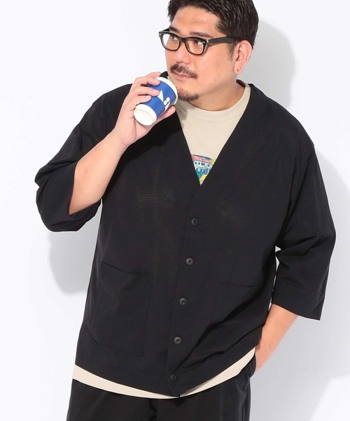 B&T CLUB(ビーティークラブ)の「カーディガン 7分袖 メンズ 大きいサイズ 陽遮 無地 ポケット付き カーデ B&T CLUB (ビーアンドティークラブ)(カーディガン/ボレロ・メンズ・ブラウン/ワイン/ブラック・X1(3L~4L)/X3(6L~7L)/X2(4L~5L)/X4(8L~9L))」の1枚目の写真
