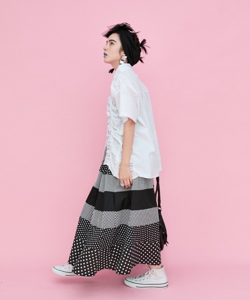 manana suerte(マニャーナスエルテ)の「アシンメトリーシャーリングシャツ(シャツ/ブラウス・レディース・ブラック/ホワイト・FREE)」の20枚目の写真