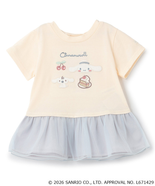 petit main(プティマイン)の「【サンリオキャラクターズ/冷感】チュールドッキング半袖Tシャツ(Tシャツ/カットソー・キッズ・ネイビー/アイボリー/ライトピンク・130cm/80cm/110cm/100cm/120cm/90cm)」の2枚目の写真