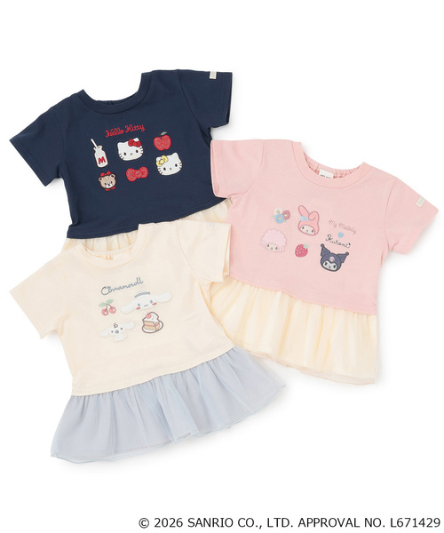 petit main(プティマイン)の「【サンリオキャラクターズ/冷感】チュールドッキング半袖Tシャツ(Tシャツ/カットソー・キッズ・ネイビー/アイボリー/ライトピンク・130cm/80cm/110cm/100cm/120cm/90cm)」の15枚目の写真