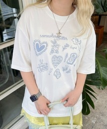 落書き刺繍Tシャツ