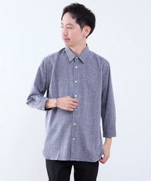MEN'S MELROSE | リネンライクエステル レギュラーカラー8分袖シャツ(シャツ/ブラウス)