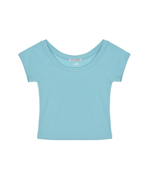 RAGLAN SCOOP NECK TOP_BLUE