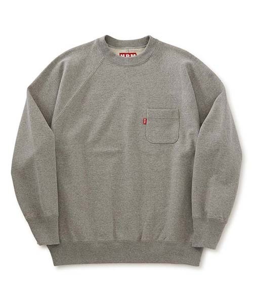 HOLLYWOOD RANCH MARKET(ハリウッドランチマーケット)の「アメリカンヴィンテージウラケ ポケットクルーネックプルオーバー(スウェット・メンズ・グレー/ブラック/ネイビー・S/L/M/XL)」の1枚目の写真