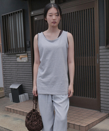Pigment Cotton Long Sleeveless Tee_LIGHT GREY