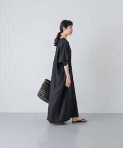 2サイズ展開』リネンフリルスリーブワンピース（ワンピース）｜かぐれ