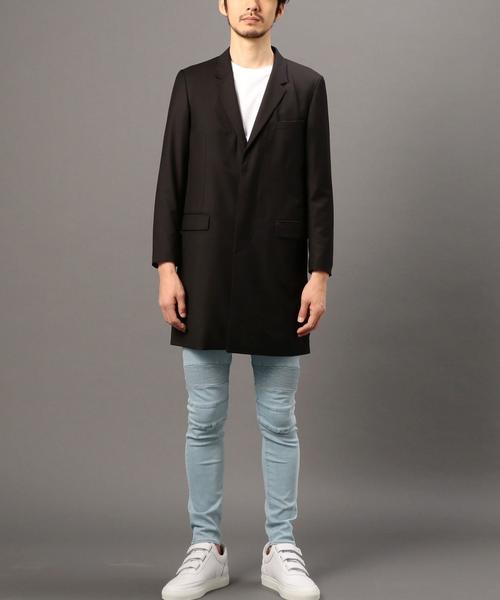 MONKEY TIME（モンキータイム）の「＜monkey time＞ ギャバ 2ボタン チェスターコート◆（チェスターコート・メンズ・ブラック/ネイビー・X-LARGE/MEDIUM/SMALL/LARGE）」の7枚目の写真