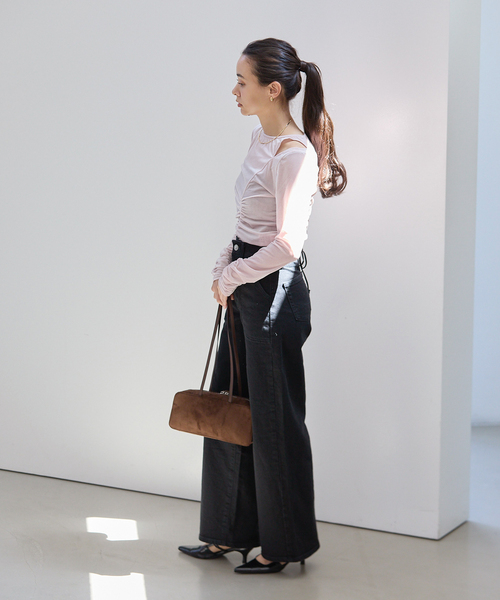 La TOTALITE(ラトータリテ)の「【洗える】SOMETHING / サムシング LISA LACE UP WIDE(デニムパンツ・レディース・ブラック/ネイビー/ブラウン・SMALL/MEDIUM/LARGE)」の5枚目の写真