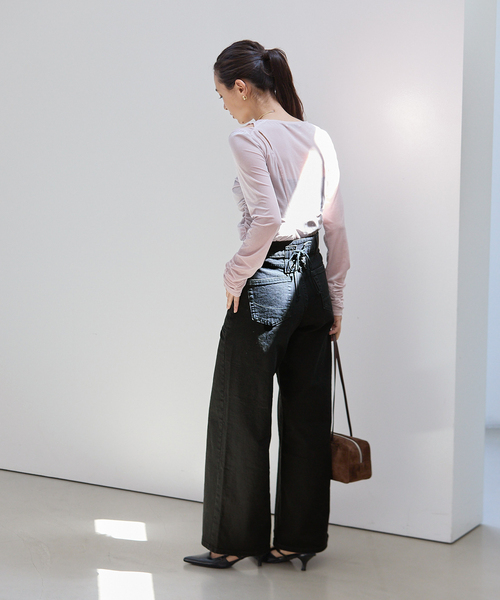 La TOTALITE(ラトータリテ)の「【洗える】SOMETHING / サムシング LISA LACE UP WIDE(デニムパンツ・レディース・ブラック/ネイビー/ブラウン・SMALL/MEDIUM/LARGE)」の6枚目の写真