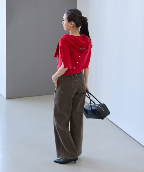 La TOTALITE(ラトータリテ)の「【洗える】SOMETHING / サムシング LISA LACE UP WIDE(デニムパンツ・レディース・ブラック/ネイビー/ブラウン・SMALL/MEDIUM/LARGE)」の12枚目の写真