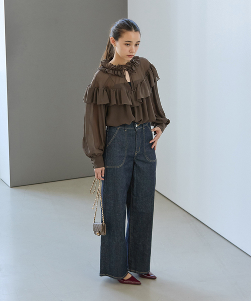 La TOTALITE(ラトータリテ)の「【洗える】SOMETHING / サムシング LISA LACE UP WIDE(デニムパンツ・レディース・ブラック/ネイビー/ブラウン・SMALL/MEDIUM/LARGE)」の16枚目の写真