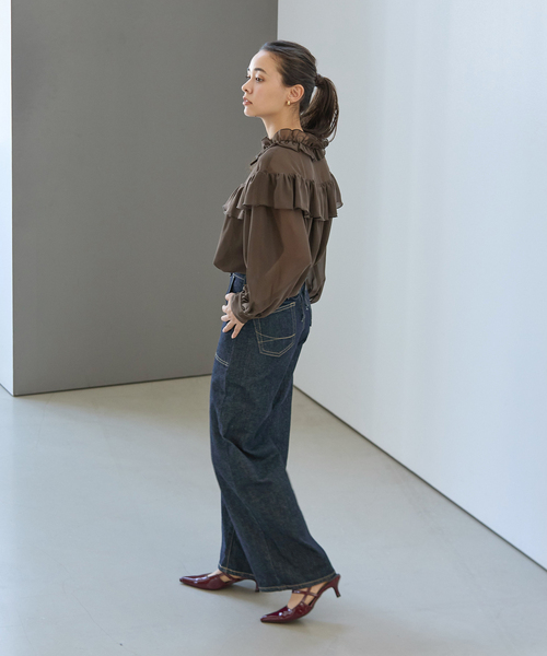 La TOTALITE(ラトータリテ)の「【洗える】SOMETHING / サムシング LISA LACE UP WIDE(デニムパンツ・レディース・ブラック/ネイビー/ブラウン・SMALL/MEDIUM/LARGE)」の17枚目の写真