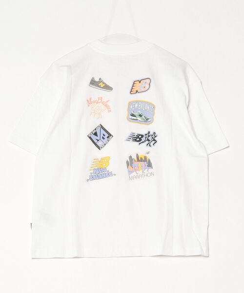 NEW BALANCE(ニューバランス)の「Sticker Pack ショートスリーブTシャツ(オーバーサイズ)(Tシャツ/カットソー・レディース・グレイッシュブルー/ホワイト/アイボリー・X-LARGE/LARGE/MEDIUM/SMALL/XX-LARGE)」の8枚目の写真