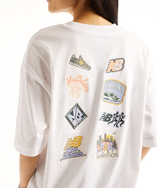 NEW BALANCE(ニューバランス)の「Sticker Pack ショートスリーブTシャツ(オーバーサイズ)(Tシャツ/カットソー・レディース・グレイッシュブルー/ホワイト/アイボリー・X-LARGE/LARGE/MEDIUM/SMALL/XX-LARGE)」の17枚目の写真