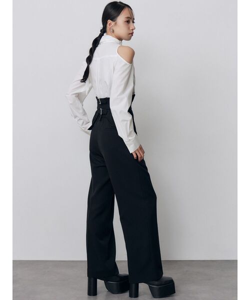 MURUA(ムルーア)の「【セットアップ対応】センプレスラックスパンツ(スラックス・レディース・その他1/ブラウン/ブラック・1/2)」の5枚目の写真