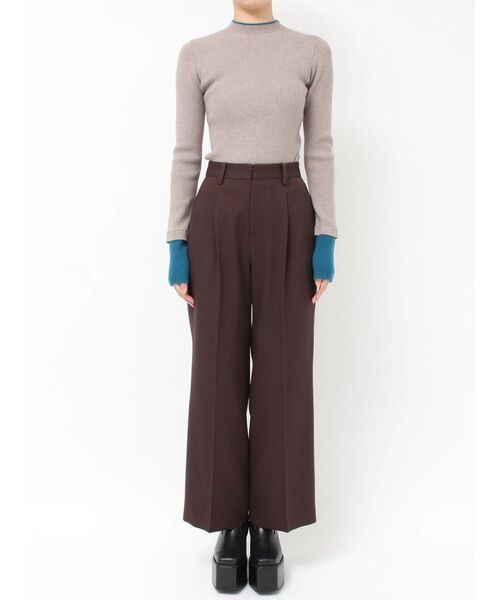 MURUA(ムルーア)の「【セットアップ対応】センプレスラックスパンツ(スラックス・レディース・その他1/ブラウン/ブラック・1/2)」の22枚目の写真