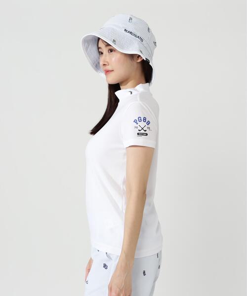 PEARLY GATES(パーリーゲイツ)の「【PEARLY GATES】Stone Cool2冷感ポリエチレンバーズアイ半袖ハイネックカットソー(Tシャツ/カットソー・レディース・ホワイト/ネイビー/ピンク・SMALL/MEDIUM/LARGE)」の7枚目の写真