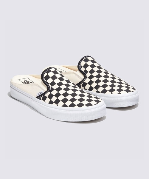 VANS（バンズ）の「クラシック スリッポン ミュール / UA Classic Slip-On M (Checkerb VN0004KTEO11（スリッポン・メンズ・ブラック×ホワイト・4）」の2枚目の写真