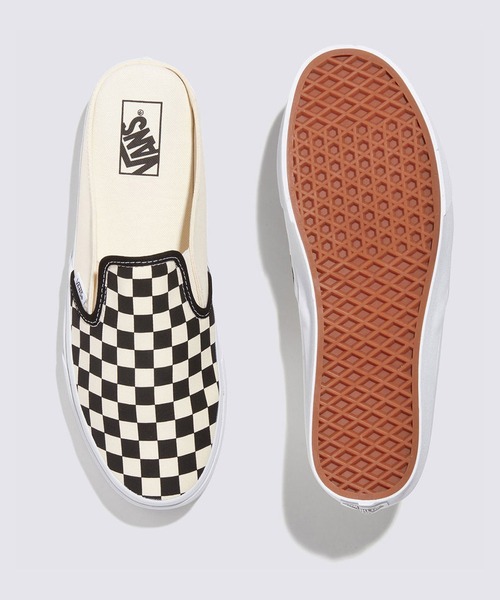 VANS（バンズ）の「クラシック スリッポン ミュール / UA Classic Slip-On M (Checkerb VN0004KTEO11（スリッポン・メンズ・ブラック×ホワイト・4）」の3枚目の写真