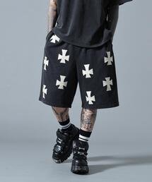 UNKNOWN LONDON（アンノウン・ロンドン）の「UNKNOWNLONDON アンノウンロンドン 【LHP EXCLUSIVE】LEATHER CROSS BUGGY SHORTS（スウェットパンツ）」