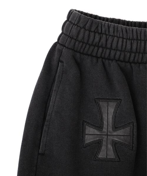 UNKNOWN LONDON（アンノウン・ロンドン）の「UNKNOWNLONDON/アンノウンロンドン/【LHP EXCLUSIVE】LEATHER CROSS BUGGY SHORTS（スウェットパンツ・レディース・ブラック/ホワイト・S/L/M）」の5枚目の写真