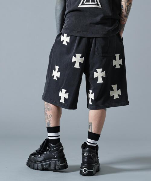 UNKNOWN LONDON（アンノウン・ロンドン）の「UNKNOWNLONDON/アンノウンロンドン/【LHP EXCLUSIVE】LEATHER CROSS BUGGY SHORTS（スウェットパンツ・レディース・ブラック/ホワイト・S/L/M）」の12枚目の写真