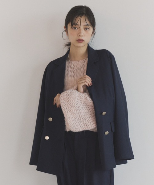 ELNEsoi(エルネソワ)の「ダブルボタンテーラードジャケット(テーラードジャケット・レディース・ベージュ/ネイビー/グレー・FREE)」の3枚目の写真