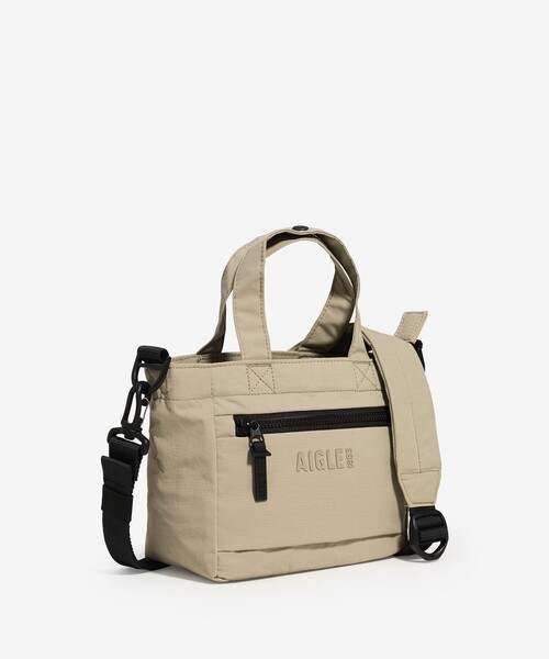 AIGLE(エーグル)の「CITY 撥水 2WAYミニショルダーバッグ 2L(ショルダーバッグ・レディース・ブラック/ベージュ・FREE)」の2枚目の写真