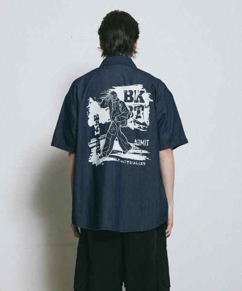 BUNKERBUSTER(バンカーバスター)の「ドローイングステッチデニム半袖シャツ MQ2YU316_VINTAGE(シャツ/ブラウス・メンズ・その他・100/95/105)」の1枚目の写真