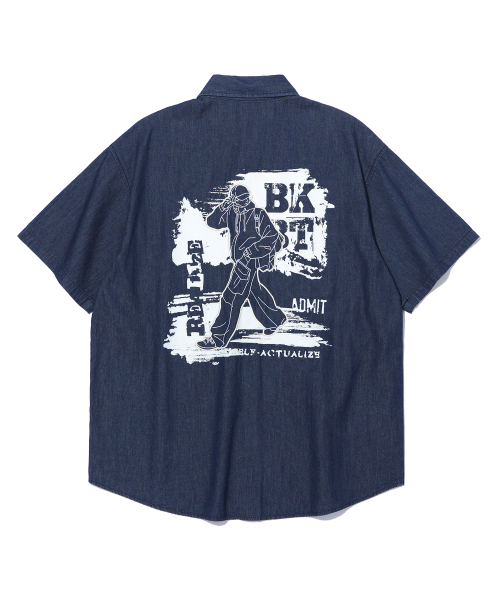 BUNKERBUSTER(バンカーバスター)の「ドローイングステッチデニム半袖シャツ MQ2YU316_VINTAGE(シャツ/ブラウス・メンズ・その他・100/95/105)」の5枚目の写真