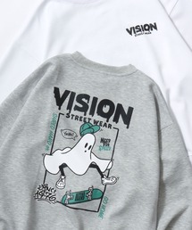 VISION STREET WEAR/ヴィジョンストリートウェア オーバーサイズ ゴーストバックプリント ロゴ ワンポイント スウェット トレーナー/レディース メンズ