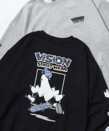 VISION STREET WEAR/ヴィジョンストリートウェア オーバーサイズ ゴーストバックプリント ロゴ ワンポイント スウェット トレーナー/レディース メンズ