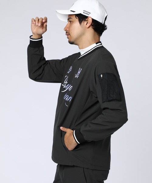 Psycho Bunny（サイコバニー）の「[GOLF]Dot-Air ユーティリティポケット Vネックブルゾン（ブルゾン・メンズ・ブラック/チャコールグレー/ライトグレー・MEDIUM/X-LARGE/LARGE）」の10枚目の写真