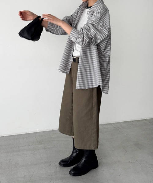 CANAL JEAN(キャナルジーン)の「El mar グラフチェックシャツ(シャツ/ブラウス・レディース・グレー/チャコールグレー・ONE SIZE)」の8枚目の写真