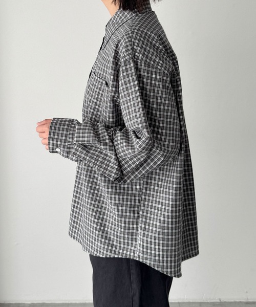 CANAL JEAN(キャナルジーン)の「El mar グラフチェックシャツ(シャツ/ブラウス・レディース・グレー/チャコールグレー・ONE SIZE)」の12枚目の写真