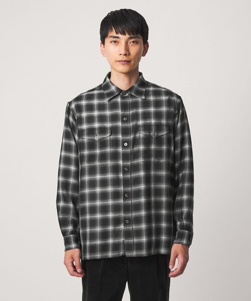green label relaxing(グリーンレーベルリラクシング)の「P/CU/W オンブレ チェック 2フラップポケット シャツ(シャツ/ブラウス・メンズ・ブラック/ブラウン系・L/XL/M/S)」の9枚目の写真