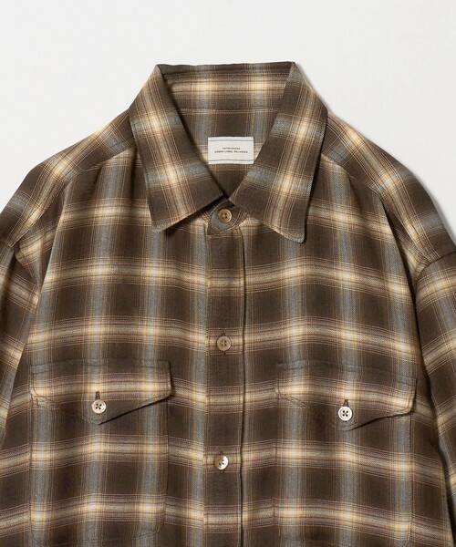 green label relaxing(グリーンレーベルリラクシング)の「P/CU/W オンブレ チェック 2フラップポケット シャツ(シャツ/ブラウス・メンズ・ブラック/ブラウン系・L/XL/M/S)」の14枚目の写真