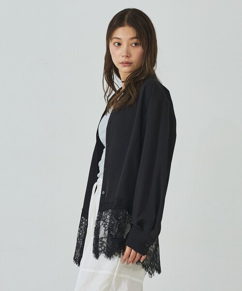 abahouse mavie(アバハウスマヴィ)の「裾レースシャツ(シャツ/ブラウス・レディース・ブラウン/オフホワイト/ブラック・フリー)」の12枚目の写真