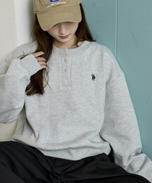 U.S. POLO ASSN. × PUBLUX/ユーエスポロアッスン 別注 ヘンリーネック スウェット 限定展開